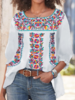 Cotton Blends Floral Tops