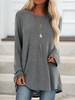 Crew Neck Loose Raglan Sleeve Casual Tunics