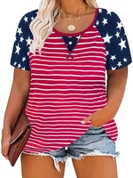 Crew Neck Star Casual T-Shirts & Tees