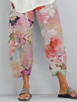 Floral-Print Shift Pants - Anniecloth