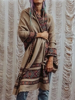 Khaki Geometric Boho Outerwear