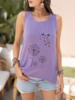 Loose Casual Cotton-Blend Scoop Neckline Tank Tops & Camis