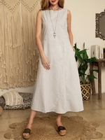 Loose Cotton Casual Midi Dresses