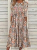Loose Floral Polyester Fibre Casual Maxi Dresses