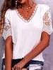 Loose V Neck Casual Plain Tops
