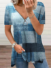Loosen Jersey Geometric Casual Tunics