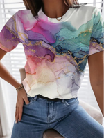 Regular Fit Crew Neck Casual Ombre T-Shirts & Tees