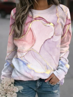 Regular Fit Geometric Crew Neck Hoodies & Sweatshirts