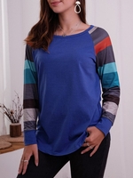 Round Neck Striped Jersey Tunics