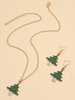 Simple Christmas Tree Earrings Necklace - Anniecloth