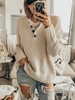 Solid Casual Long Sleeve Sweaters