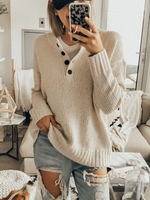 Solid Casual Long Sleeve Sweaters