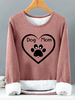 Spring/Fall Simple Dog Polyester Holiday Loose Crew Neck Regular H-Line Sweatshirts for Women