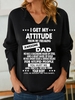 Spring/Fall Simple Text Letters Polyester Loose Long Sleeve Regular O-Line Regular Sweatshirts for Women