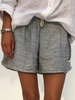 Striped Cotton Blends Loosen Shorts