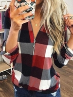 V Neck Checked/plaid Regular Fit T-Shirts & Tees