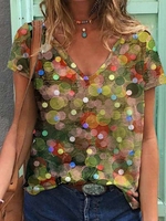 V Neck Jersey Vacation T-Shirts & Tees