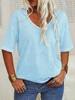 V Neck Short Sleeve Casual T-Shirts & Tees