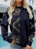 Vacation Ethnic Spring/Fall Crew Neck Daily Long Sleeve Loose Cotton-Blend Regular Shirts for Women