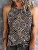Vintage Loose Ethnic Jersey Tank Tops & Camis