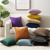 1 pcs Pillow Cover Velvet,  Casual Modern Solid Colored Zipper Square Traditional Classic