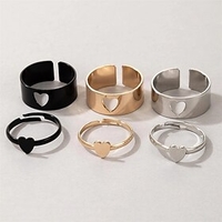 1 set Ring Men Women Christmas Birthday Sport Classic Alloy Heart