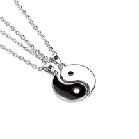 1pair yin yang pendant chain necklace for women or men adjustable 2 pcs best friend black choker necklaces for couples