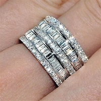 1pc Band Ring Ring For Cubic Zirconia Women