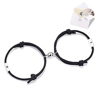2pcs sun and moon couples magnetic bracelets vows of eternal love jewellery bracelet for girls boys friends boyfriend girlfriend birthday gifts