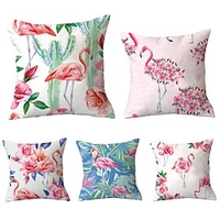 5 pcs Pillow Cover Polyester,  Simple Mediterranean Animal Square Traditional Classic