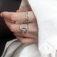 Band Ring Retro Silver Alloy Cross Punk European Trendy 1pc Adjustable / Adjustable Ring