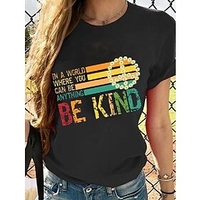 Black Short Sleeve Patchwork Cotton Round Neck Shirts Tops
