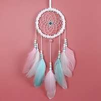 Boho Dream Catcher Handmade Gift Wall Hanging Decor Art Ornament Craft Feather Bead for Kids Bedroom Wedding Festival 5511cm