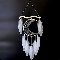Boho Dream Catcher Handmade Gift Wall Hanging Decor Art Ornament Crafts Moon Feather For Kids Bedroom Wedding Festival 2448cm