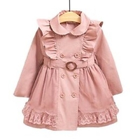 Children Jackets Trench Coats For Girls Brand Jackets Coats Cute Lace Cotton Kids Trench Coat Baby Jacket For Girls