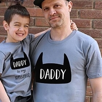 Dad and Son Cotton T shirt Tops Sport Letter Print White Gray Red Short Sleeve Daily Matching Outfits / Summer / Cute