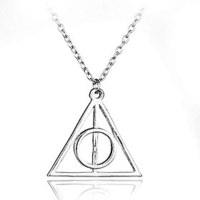 deathly hallows triangle pendant neckalce gold vintage collar sweater necklaces chain for women and girls