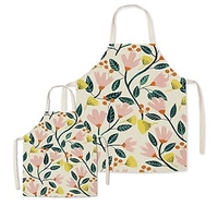 Family Look Aprons Family Gathering Floral Leaf Print Khaki Active Matching Outfits