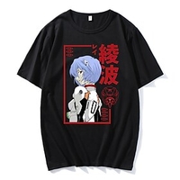Inspired by Cosplay Ayanami Rei Polyester / Cotton Blend Anime Cartoon Harajuku Graphic Kawaii Print T-shirt For Men