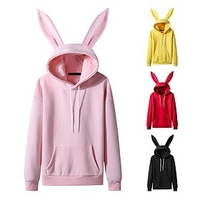 Inspired by Cosplay Rabbit Polyster Hoodie Cat Ear Harajuku Kawaii Hoodie For Women