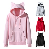 Inspired by Cosplay Rabbit Polyster Hoodie Cat Ear Harajuku Kawaii Hoodie For Women
