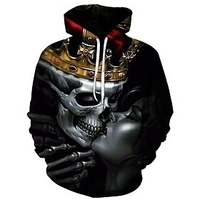 Inspired by Cosplay Skull Plush Fabric Cosplay Costume Hoodie Printing Harajuku Graphic 3D Hoodie For Men