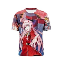 Inspired by Darling in the Franxx Cosplay 100% Polyester Anime Cartoon 3D Harajuku Graphic Print T-shirt For Men