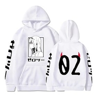 Inspired by Darling in the Franxx Zero Two 02 100% Polyester Hoodie Anime Harajuku Graphic Kawaii Anime Hoodie For Men