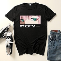 Inspired by Darling in the Franxx Zero Two Polyester / Cotton Blend Cosplay Costume T-shirt Printing Graphic Prints T-shirt For Men