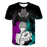 Inspired by Death Note Cosplay 100% Polyester Anime Cartoon Harajuku Graphic Kawaii 3D T-shirt For Men