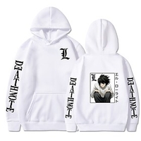 Inspired by Death Note Cosplay Polyster Anime Cartoon Harajuku Graphic Kawaii Print Hoodie For Men