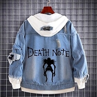 Inspired by Death Note L.Lawliet Cloth Demin Anime Cartoon Harajuku Graphic Kawaii Anime Hoodie For Men