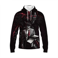 Inspired by Death Note Yagami Light Ryuk 100% Polyester Hoodie Anime Harajuku Graphic Kawaii Pattern Hoodie For Unisex / Couple