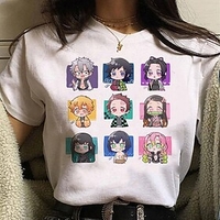 Inspired by Demon Slayer Cartoon Manga Kamado Nezuko Agatsuma Zenitsu Kamado Tanjiro Print Polyester / Cotton Blend T-shirt Harajuku Graphic Kawaii For Men